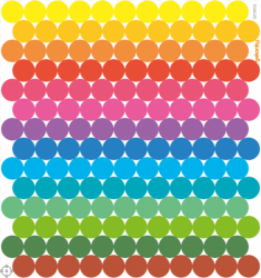 Polka Dots Rainbow Collection 3, reusable fabric wall sticker/decal