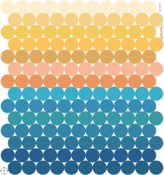 Polka Dots Rainbow Collection 3, reusable fabric wall sticker/decal - kopie