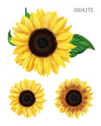 Sunflower, decal on fabric