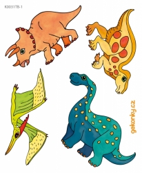Dinosaurs, decal for fabric - two sheets in package
