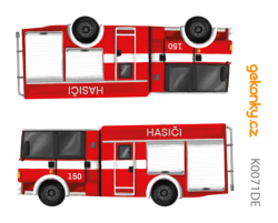 Fire truck, double-sided printing