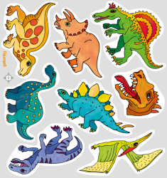 Dinosaurs, fabric wall decals