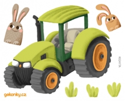 Tractor, decal for fabric