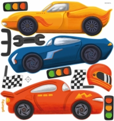 Cars, reusable fabric wall decals