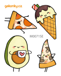 Pizza, ice cream, avocado