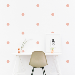 Polka Dots Salmon, reusable fabric wall sticker/decal