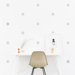 Polka Dots Gey 1, reusable fabric wall sticker/decal