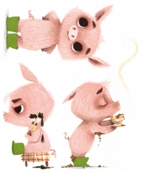 Piggy Albert, decal for fabric