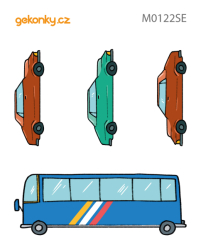 Cars and bus