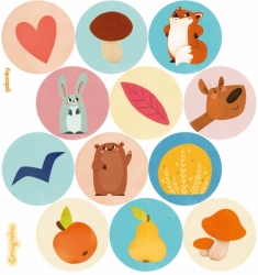 Little Happy Dots: Woodland Animals, reusable fabric wall decals