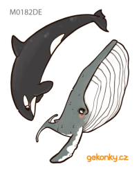 Killer whale, Humpback whale, double-sided printing