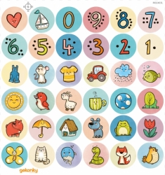 Little Happy Dots: Numbers & Colors, reusable fabric wall decals