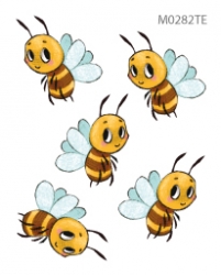 bees, decal on fabric