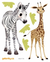 Zebra and Giraffe, decal for fabric