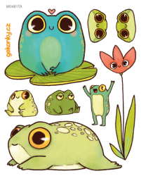 Frogs, decal for fabric