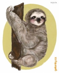 sloth, decal for fabric