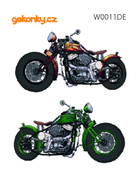 Fire and green motorcycle, double-sided printing