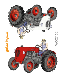 Tractor - white and red