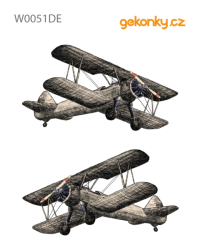 Biplane, vintage aircraft , double-sided printing