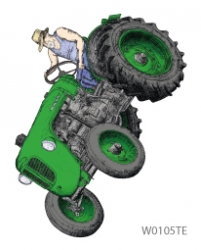 Zelený traktor, nažehlovačka, menší
